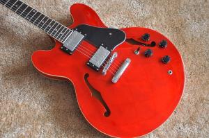 China Factory supply Red G es335 electric jazz guitar semi-hollow arched top ES 335 jazz guitar factory