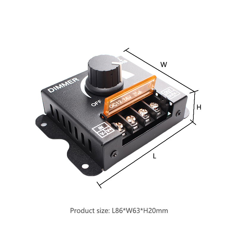30A 12V LED Dimmer Switch Stepless Brightness Adjustment For LED Single Color