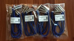 China Custom packaging plastic dark blue coiled lanyard holder w/crocodile clips for dentist use factory