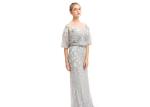 Grey Color O Neck Middle East Evening Dresses Floor Length / Party Dresses For