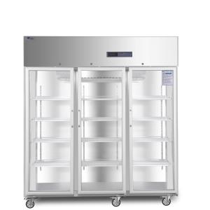 China 2-8 Degree Vaccine Cold Storage 3 Glass Doors Pharmacy Refrigerator For Medical Laboratory factory