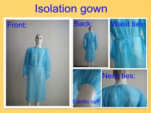 China SMS PP Disposable Surgical Gown , Medical Isolation Gowns For Patient Round Neck factory