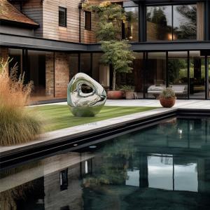 China Modern Mirror Polished Stainless Steel Sculpture for Urban Landscapes factory