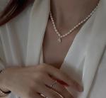 42cm Natural Freshwater Pearl Necklace 14.6g Chain With S925 Silver Pendant