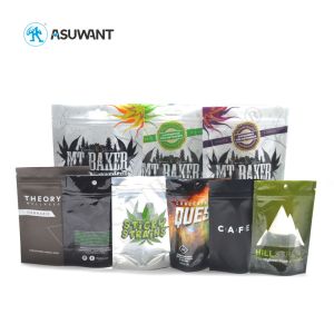 Biodegradable Aluminum Foil Stand Up Pouch Zip Lock Bag For Medical Weed Weed Seed Cookie