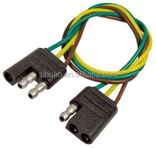 2.8X Outer Diameter 4c 18AWG Bonded Trailer wire Cable With Plug Bare Copper