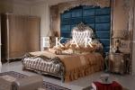 Louis XV bedroom set carvings in solid wood gilded leaf finish ivory-lacquered