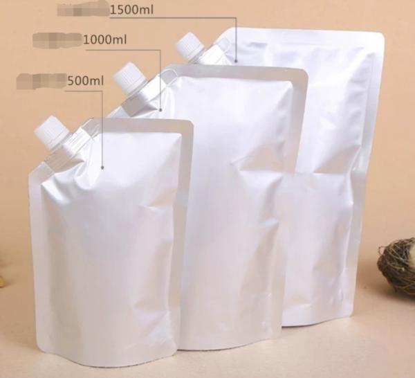 Silver plain spout pouch packaging foil stand up Sanitizer liquid beer drink