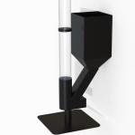 Outdoor Pellet Burning Stove Heater In Metal With Glass And Large Feed Opening