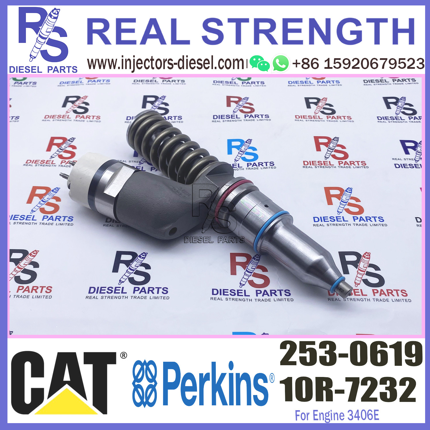 Diesel Common rail Diesel Fuel Injector 253-0619 for CAT Diesel Engine 3406E