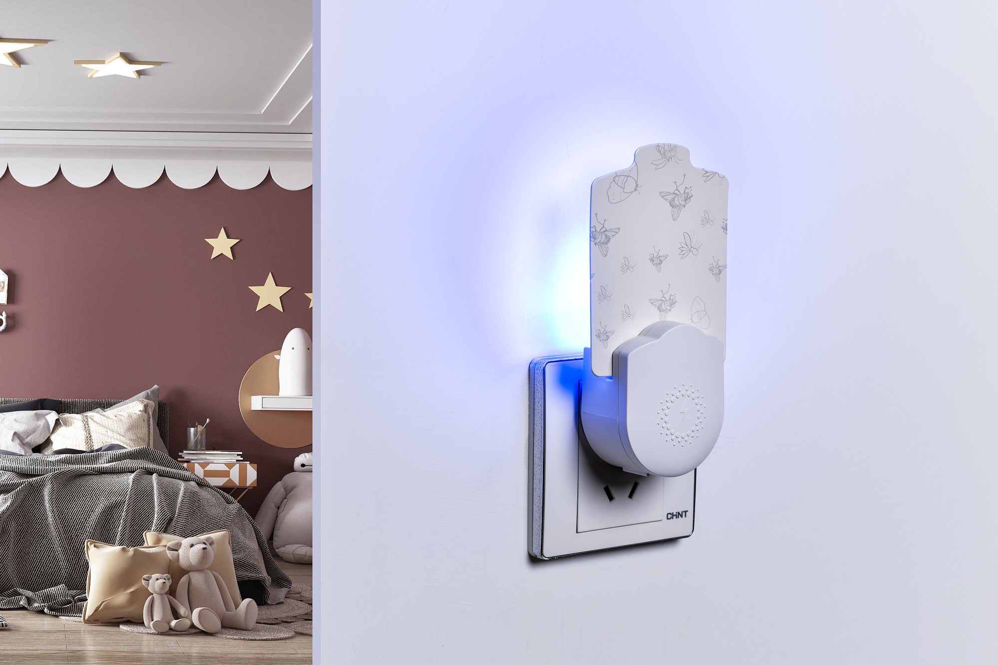 Effective Solid State Electronic Plug-in Mosquito Killing Lamp for Bedroom Pest Control and No Fragrance