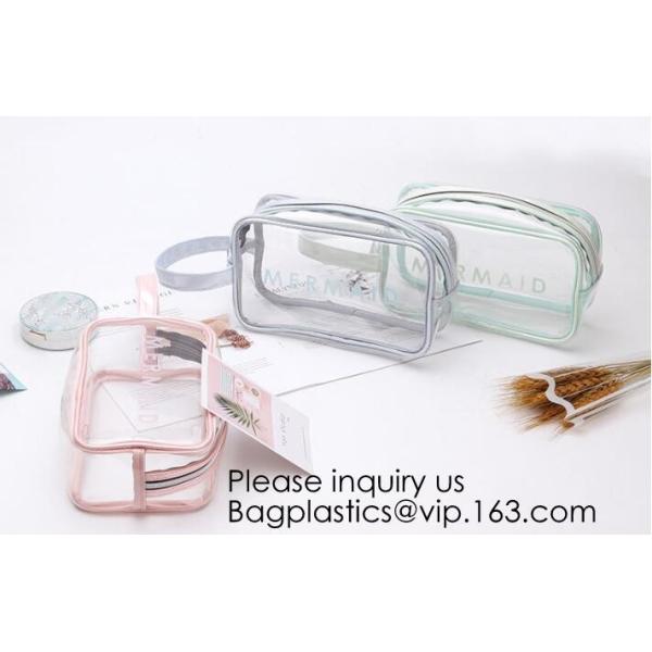 Custom Printing Recycled Soft Pvc Zipper Cosmetic Pouch,Transparent Customer Design PVC Cosmetic Pouch, bagease, bagplas