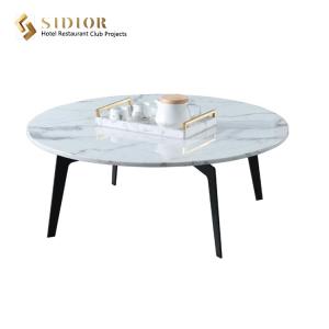 China SGS Round Natural Marble Movable Coffee Table factory