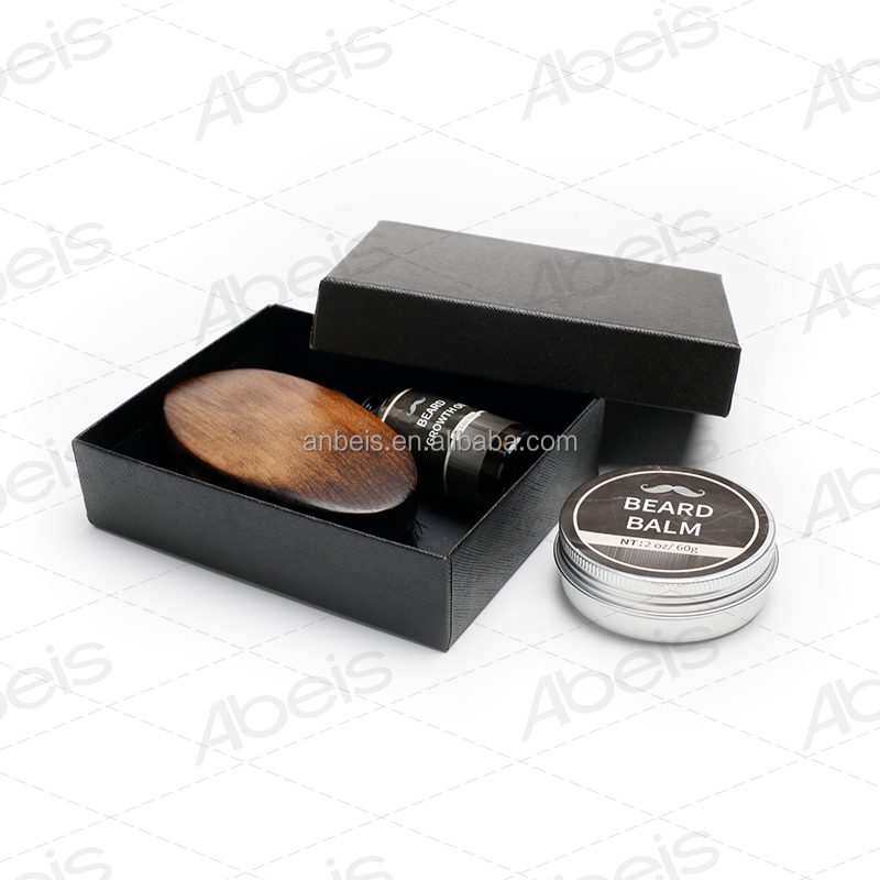 Custom Logo Engraved Portable Pocket Retro Wooden Boar Bristle Beard Brush and Comb Set Men's Beard Care