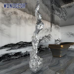 China Large Hotel Lobby Casting Stainless Steel Sculpture Metal Art Abstract Tree Root factory