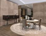 Modern Restaurant Patio Furniture Marble Top Round Dining Table With Metal
