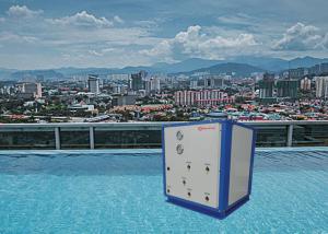 China Air-to-water heat pump with water source triple effect machine 30kw outlet temperature 55C-60C factory