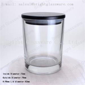China Scented Soy Wax Candle Jar with black wooden lid factory