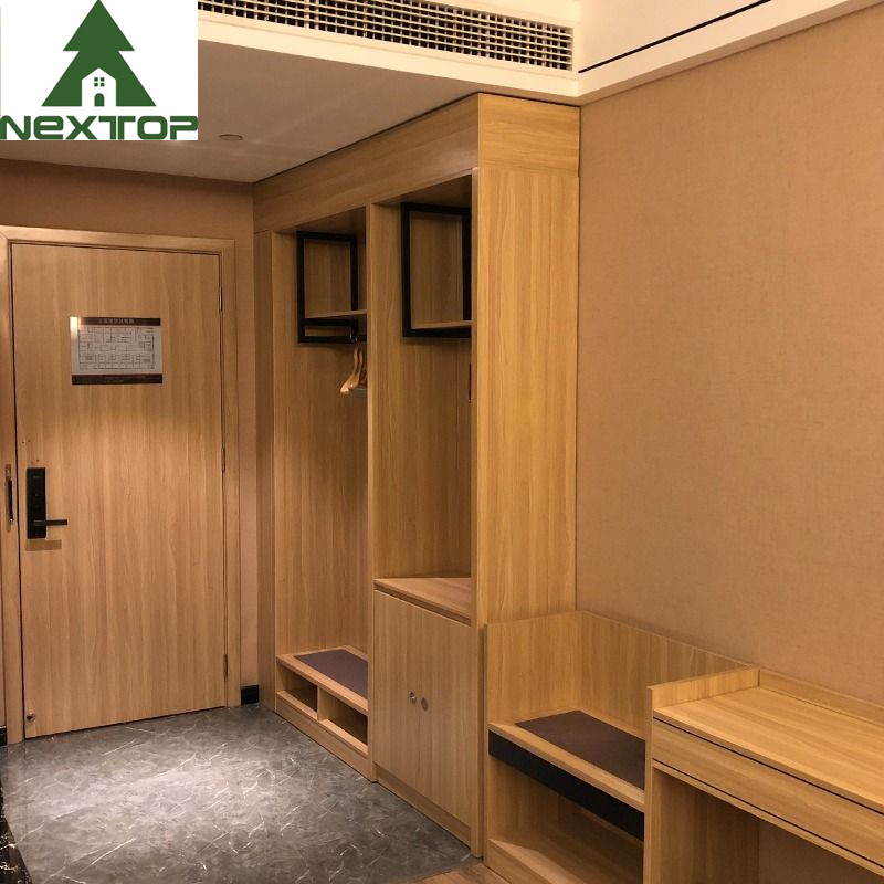 3 4 5 Star Luxury Wooden Bed With Nightstand Motel Hotel Resort Bedroom Furniture