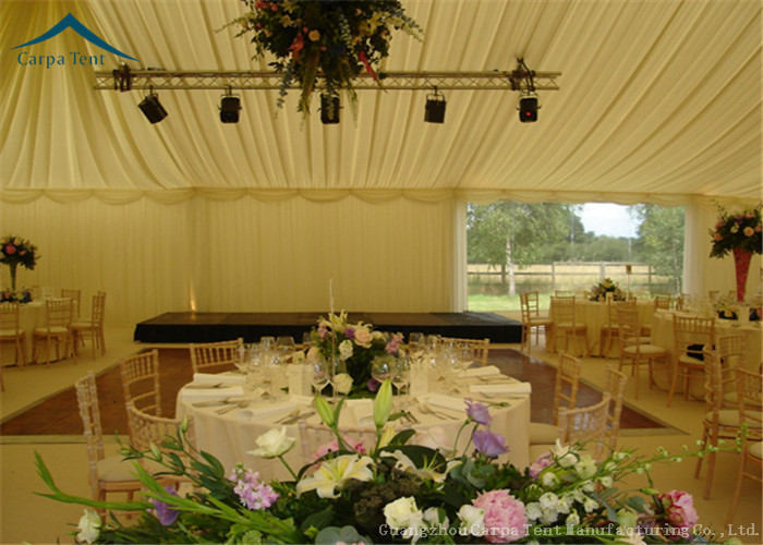 Elegant Decoration Romantic Wedding Tents With Roof Linings , Curtains And Chair
