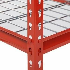 China Red Q235 Steel Wide Span Shelving 400lbs For Warehouse Storage factory