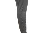 Grey Women'S Sport Knit Pants , Spandex Workout Pants With Hotstone Decoration