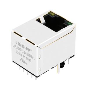 China JD3-0002NL Top Entry 1000Base-T Rj45 Connector Shield With LED factory