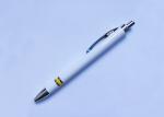 Metal Clip Plastic Promotional Pen in white color with customized logo or silk