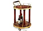 2 Shelves Black Wood Liquor Luxury Hotel Wine Trolley / Room Beverage Service