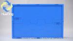 Big blue shipping box attached lid storage container wholesale Plastic Tote