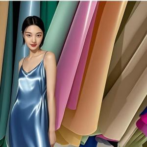 China Noble Satin Shiny Polyester Fabric Dress Pans Imitation Silk factory
