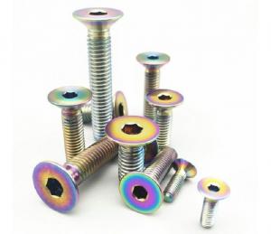 China Multiple Color GR2 Titanium Countersunk Bolts With Flat Hex Torx Head factory