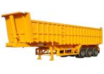 Yellow Q345B Tipper Truck Trailer Heavy Duty 3 Axles 45 Cubic Tipper Trucks