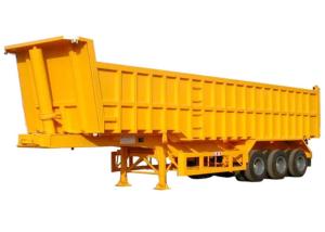 China Yellow Q345B Tipper Truck Trailer Heavy Duty 3 Axles 45 Cubic Tipper Trucks factory