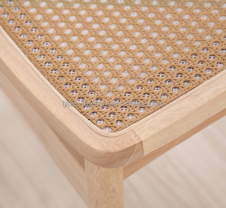 Foldable Rattan Chair NO Folded Simple Style Rattan Mesh Backrest Wood Dining Chair Rattan Wicker Chairs