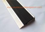 Anti Slip Aluminum Stair Nosing , Stair Safety Treads Nosings With Black PVC