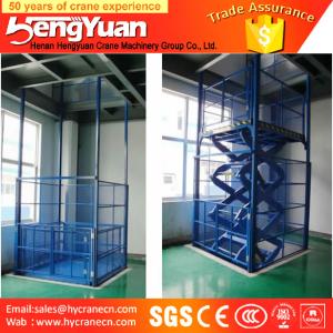 China guide rail chain lifting machine/guide rail chain stationany cargo lift table factory