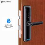 Keyless Electric Door Locks Card Code Combination Round Knob Door Handle Lock