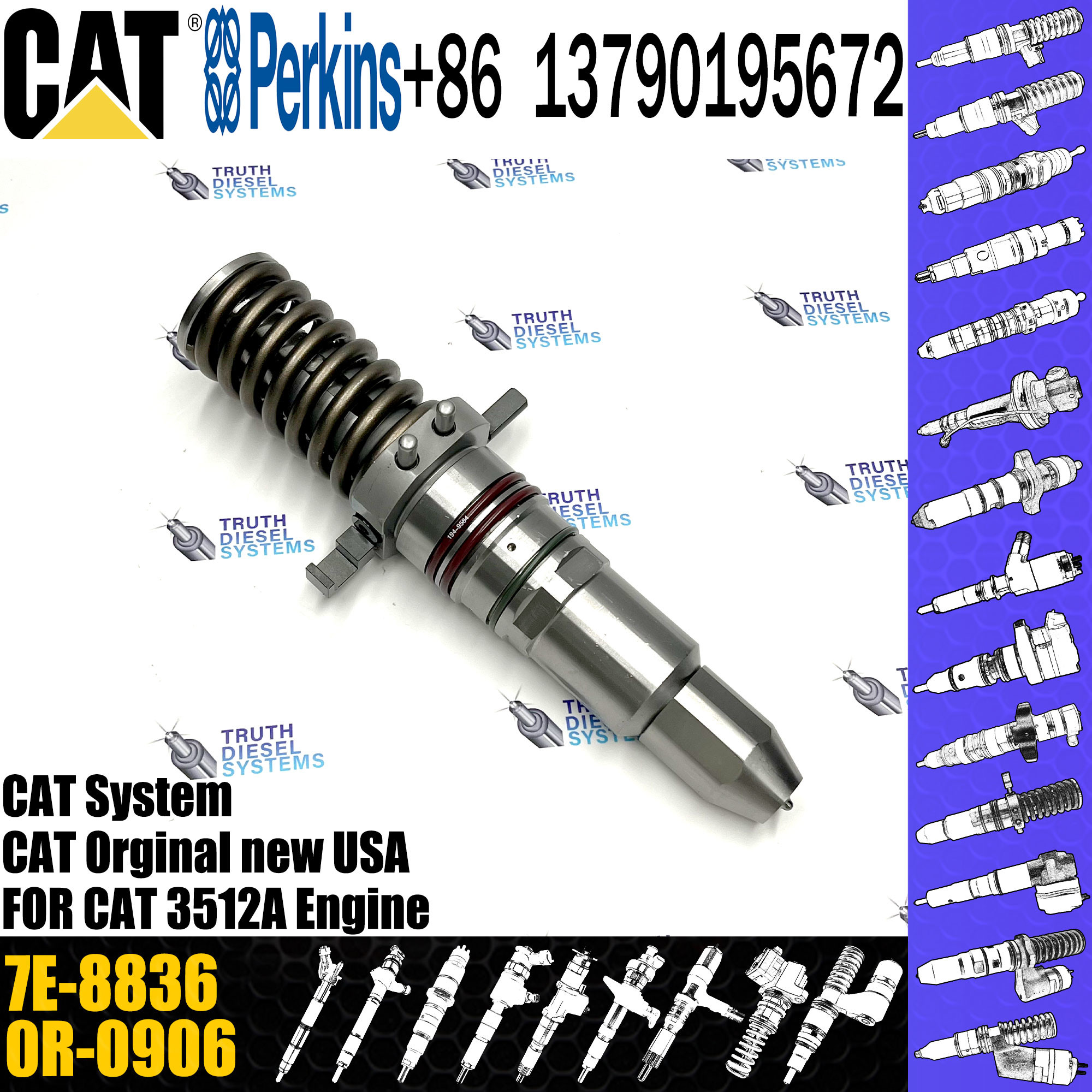 Common Rail Fuel Injector 7E-8836 7C-4184 10R3053 9Y-0052 61-4357 0R-1759 For C-A-T