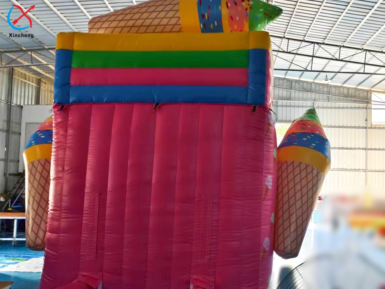 Factory Inflatable Slide Colorful Ice Cream Inflatable Double Dry Slides For Kids
