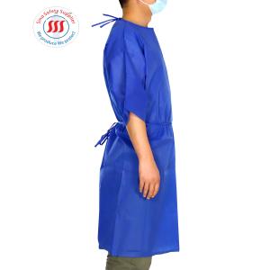 China Lightweight 35gsm PP Disposable Gown Contact Isolation Lab Gown factory