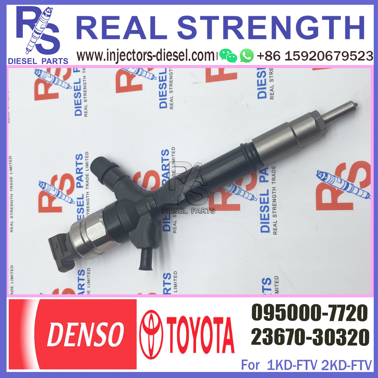 common rail injector 23670-30320 095000-7720 injector for TOYOTA 1KD-FTV, D-4D injector nozzle 23670-30320 095000-7720