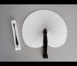 14cm Round Foldable Fan With Palstic Handle , Can Print Logo Plastic Hand Held