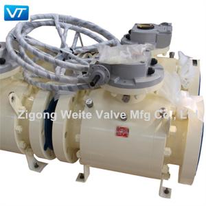 China 6'' 300LB Gear Operated Ball Valve A105 ENP Blowout Proof A105 ENP Ball Valve factory