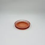 Ombre orange glass modern bath accessories with round shape and ribbed vertical