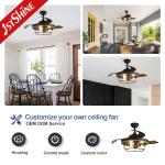 Farmhouse Industrial Flush Mount Black Ceiling Fan For Living Room Bedroom
