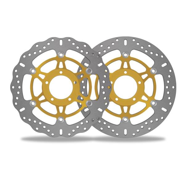 Motorcycle Floating Brake Disc in Black Color with Polish and Anodizing