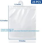 Pack Hanging Storage Bags, Large Hook 10 X 12.5-Inch Clear Plastic Bags For