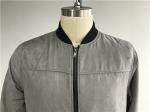 Grey Color Mock Suede Mens Baseball Jacket With 210T Black Lining TW68570