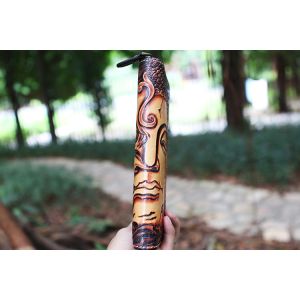 Buddha Demon Handmade Vegetable Tanned Cowhide Carved Japanese Wallet Genuine